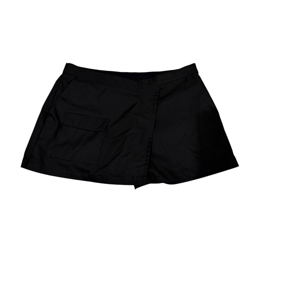 Avia Womens XL 16-18 black Active Skort Wrap Front Cargo Pocket Athletic Skirt